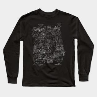 Abstract whales and other cute animals Long Sleeve T-Shirt